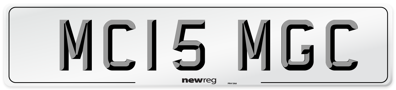 MC15 MGC Number Plate from New Reg